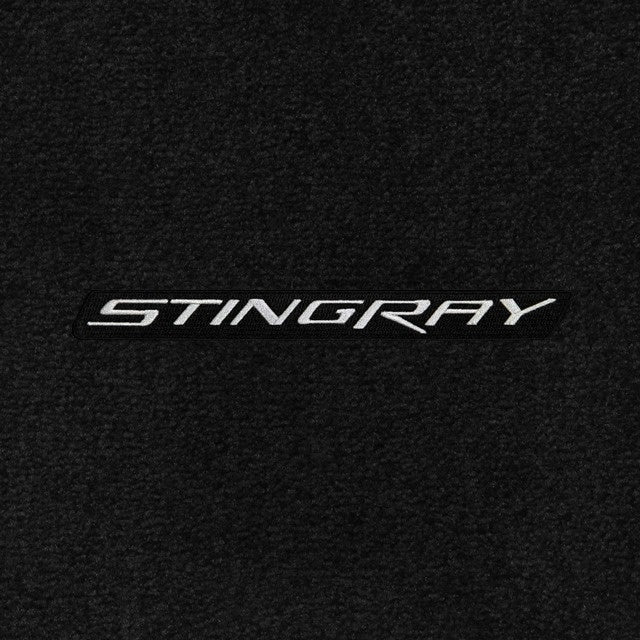 Lloyd C7 Stingray Script (Silver Letters/Black Background) - C7 Corvette floor mat emblem