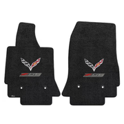 2015-2019 C7 Corvette Z06 Lloyd front floor mats - Crossed Flags & Z06 Logo