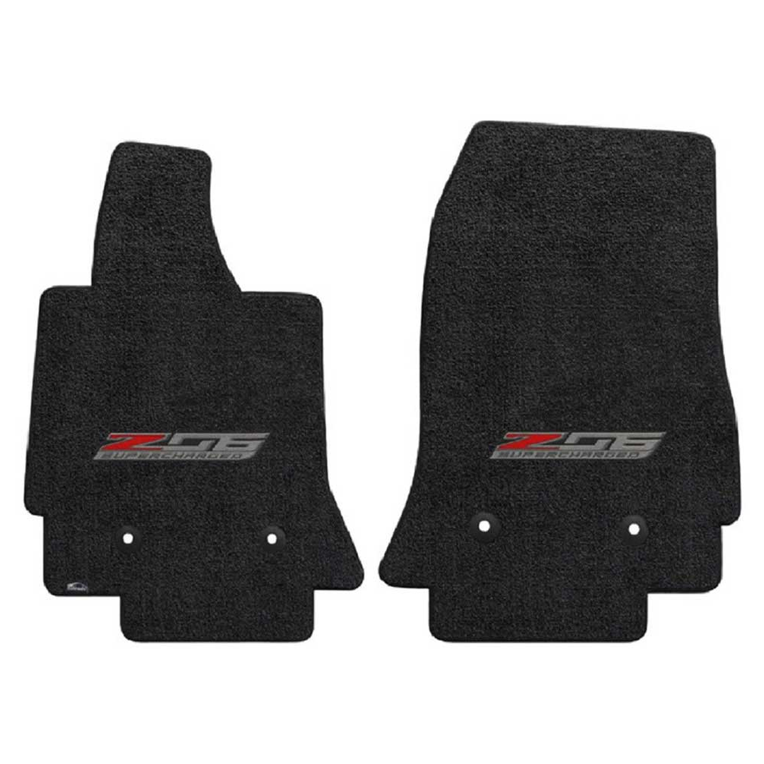 2015-2019 C7 Corvette Z06 Lloyd front floor mats - Z06 Supercharged Logo
