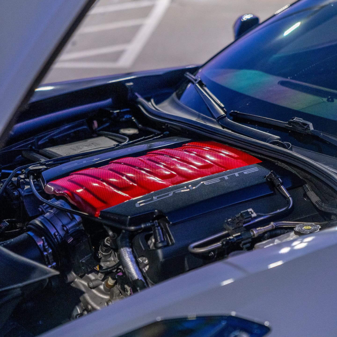 C7 Corvette LT1 Engine Intake Cover Overlay Hydro Carbon Fiber