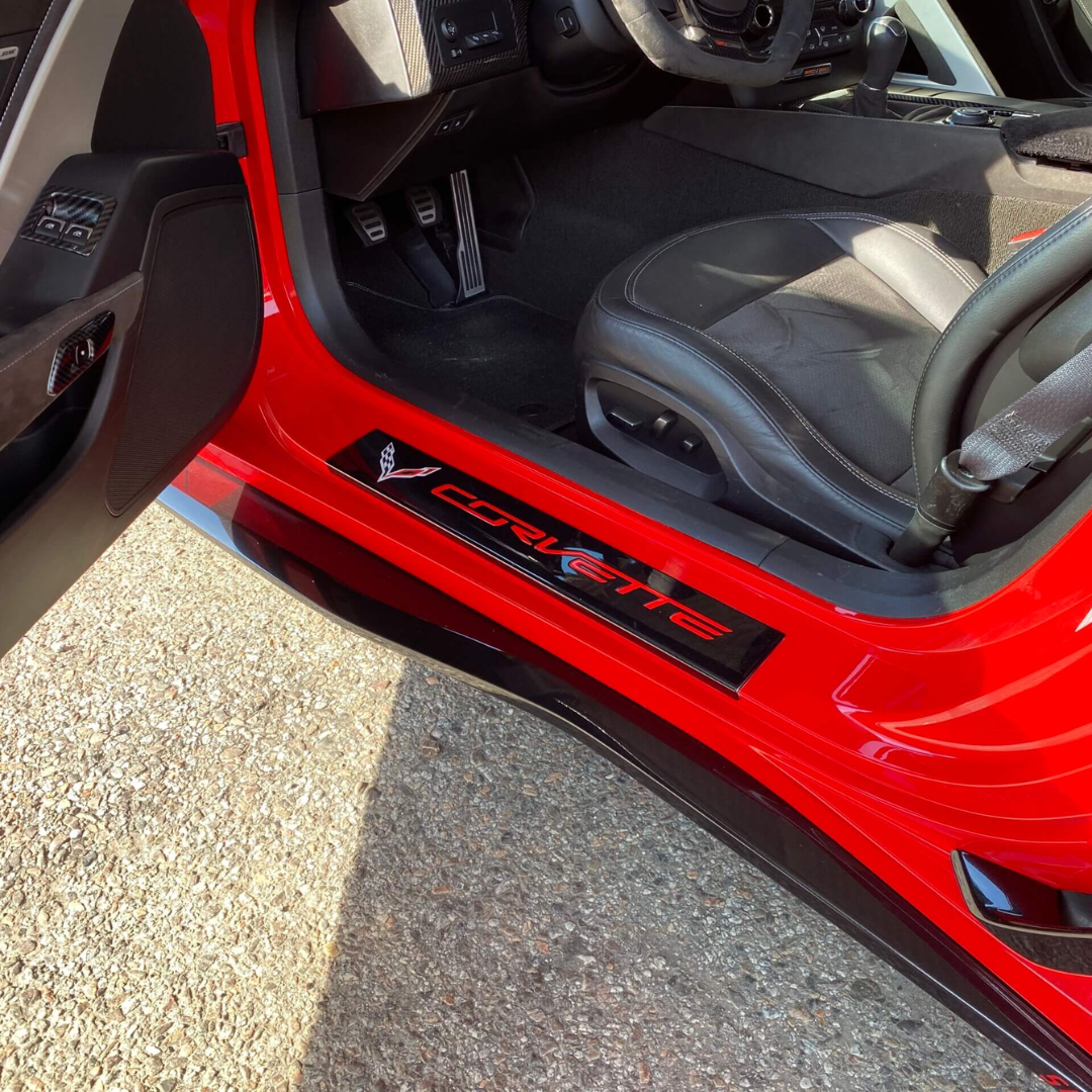C7 Corvette Door Sill Plate Covers 2014-2019 Pair