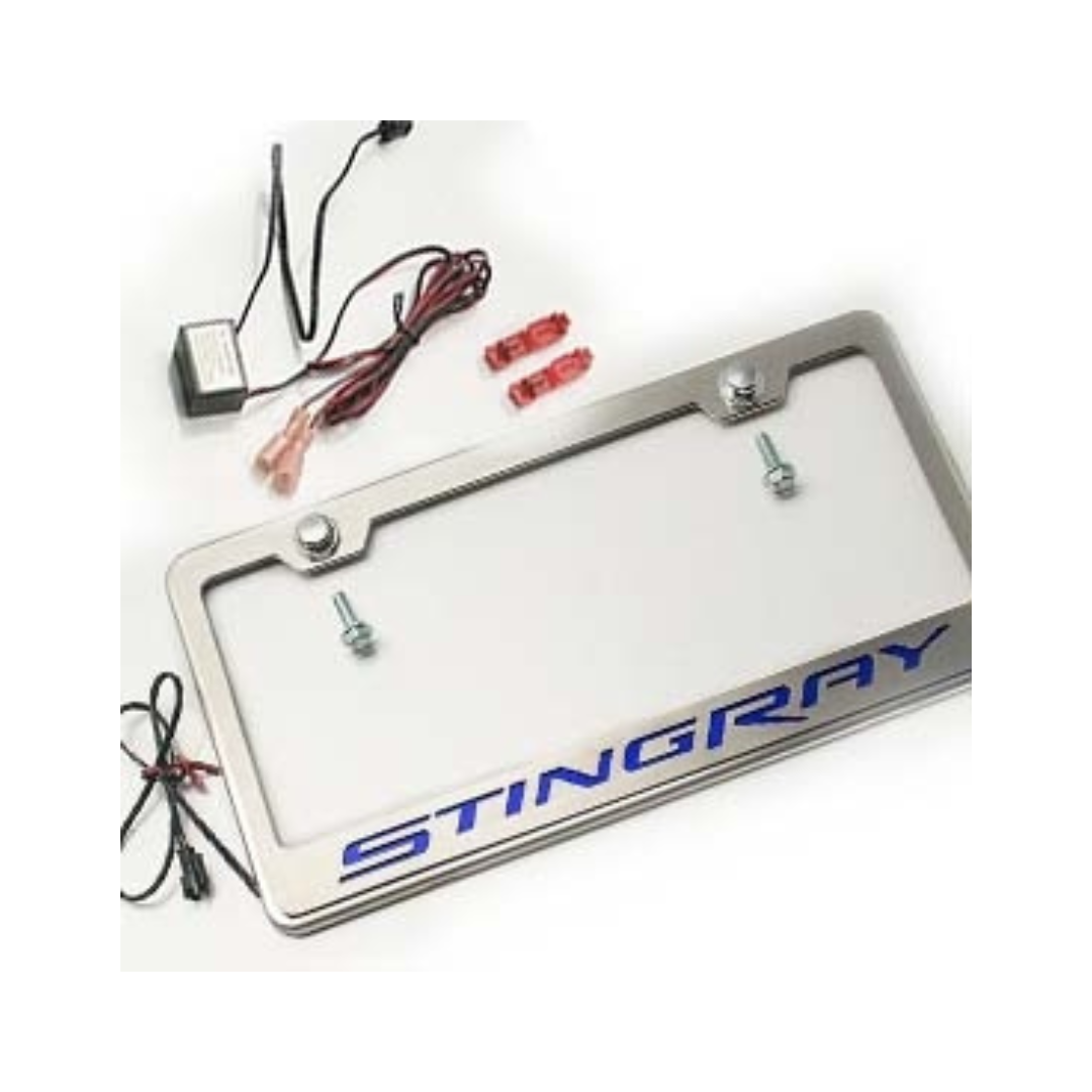 C7 Corvette License Plate Frame | Stingray Lettering | LED Illuminated | 2014-2019
