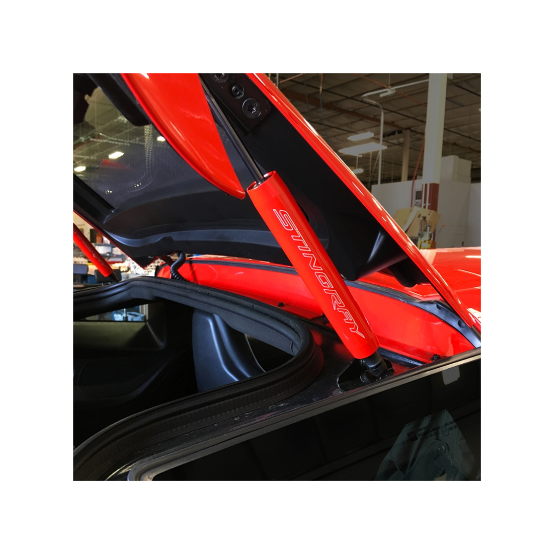 C7 2014-2019 Corvette Custom Painted Trunk Shock Covers with Logo Option