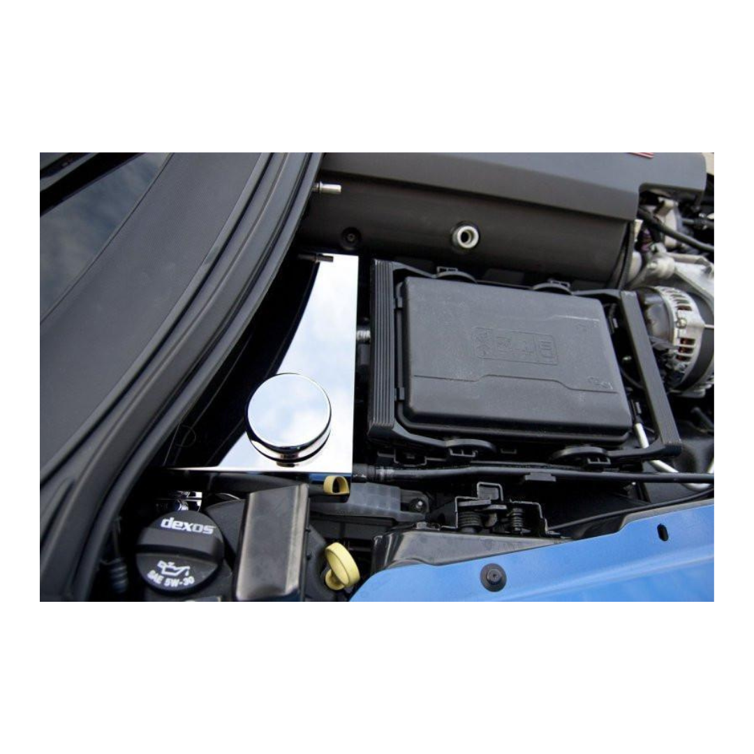 C7 Corvette Water Tank Cover | Polished Stainless Steel | 2014-2019