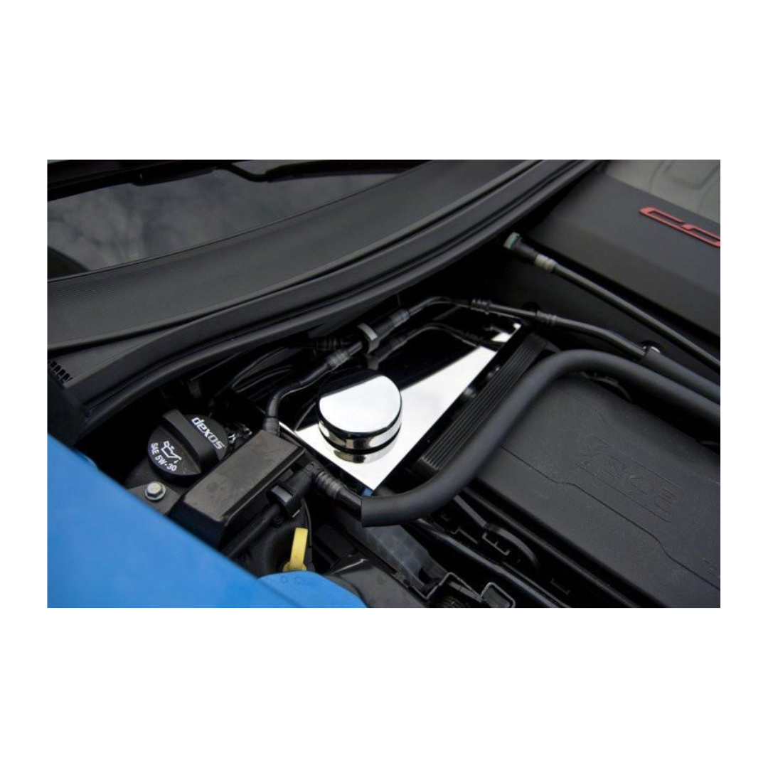 C7 Corvette Water Tank Cover | Polished Stainless Steel | 2014-2019
