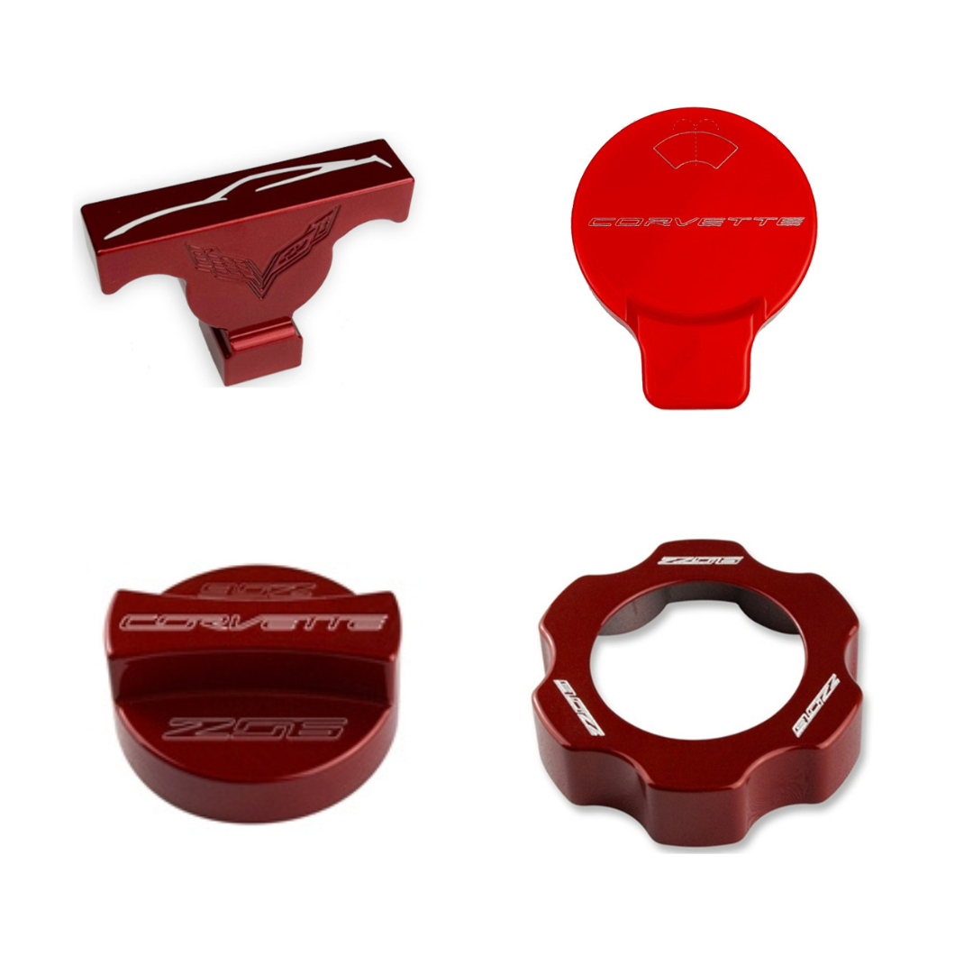 C8 2020-2026 Corvette Custom Painted Engine Fluid Cap Bundle