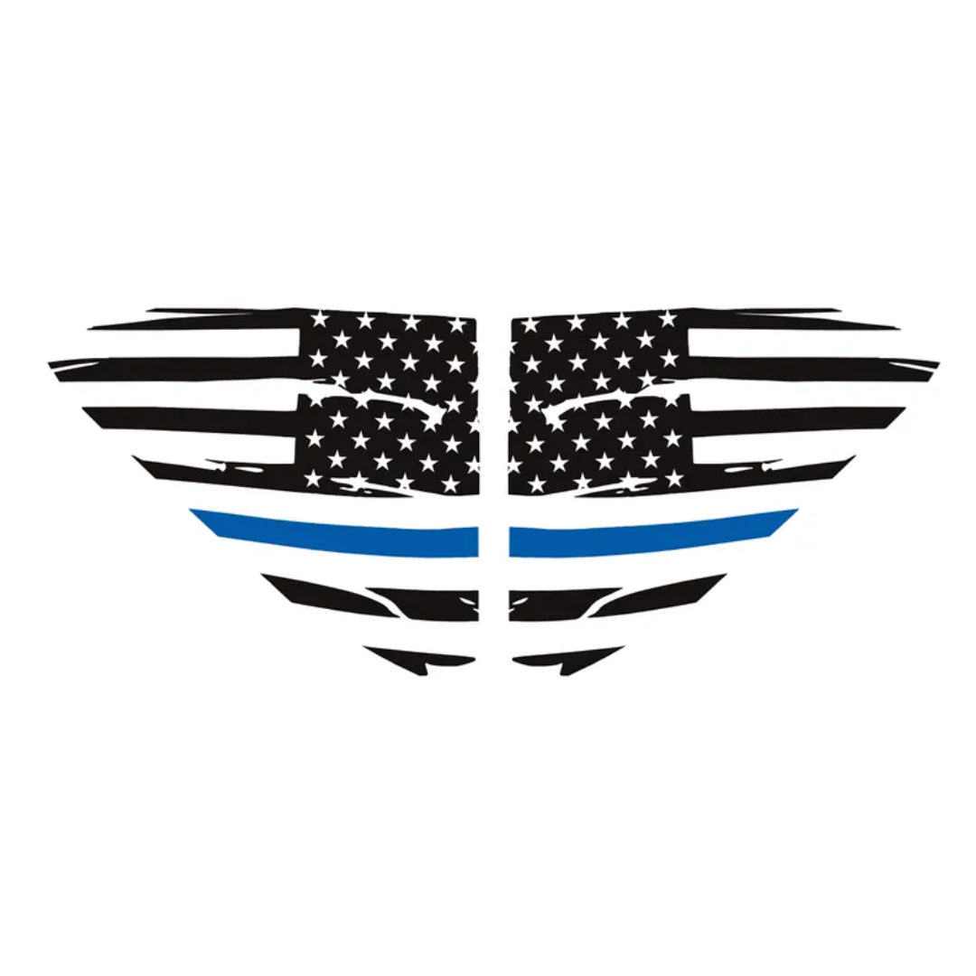 C8 Chevrolet Corvette Window U.S. Flag Decals - Distressed - CA