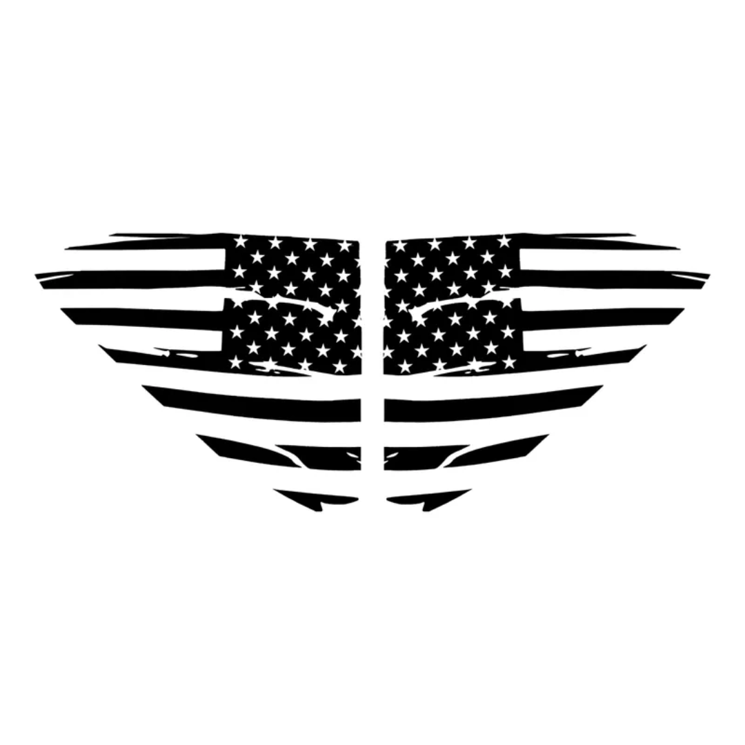 C8 Chevrolet Corvette Window U.S. Flag Decals - Distressed - CA