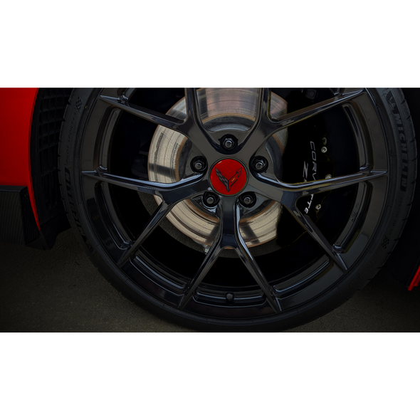 C8 Corvette Color Matched Wheel Center Caps - Torch Red