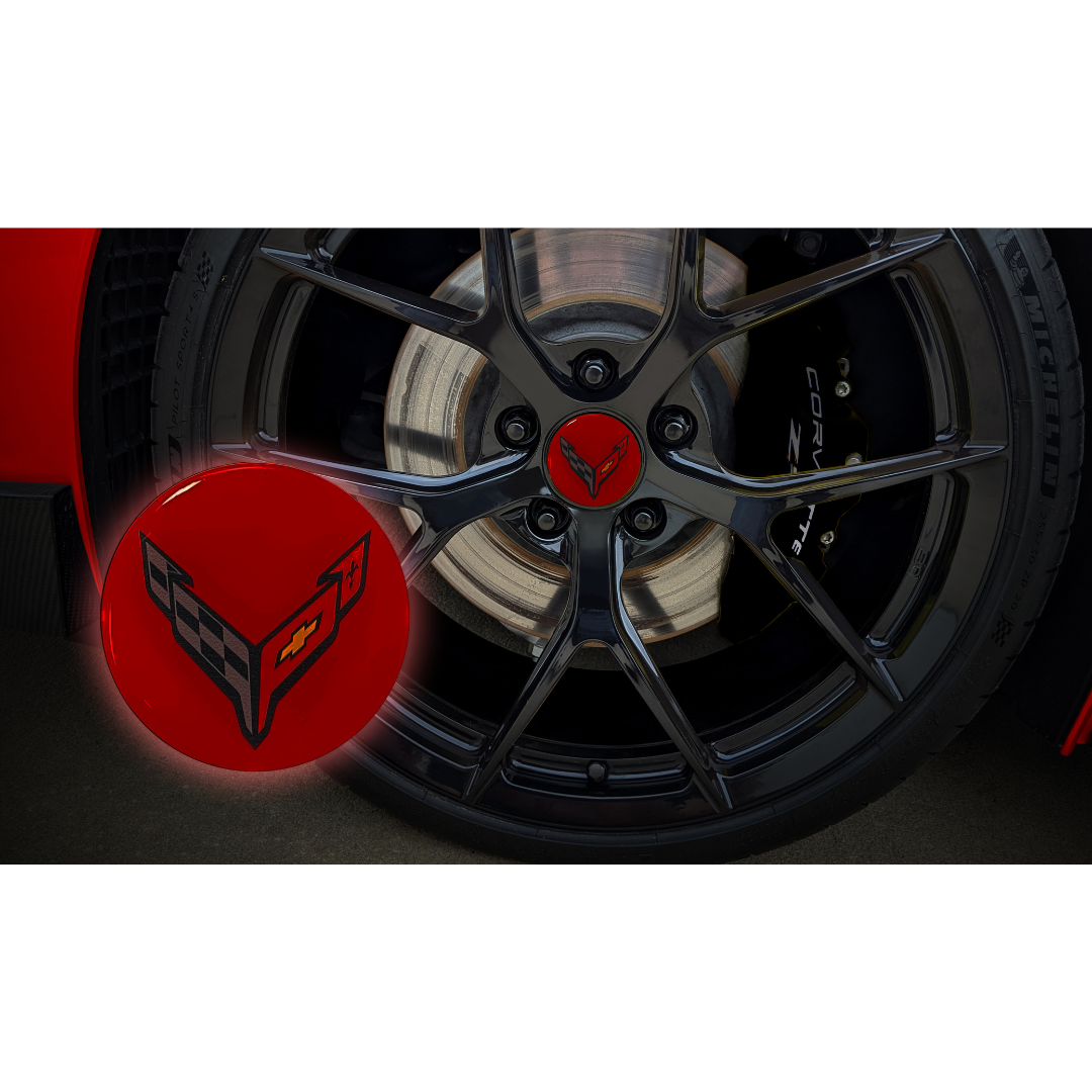 C8 Corvette Color Matched Wheel Center Caps