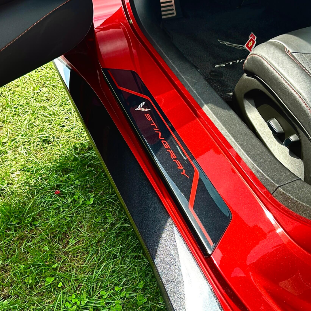 C8 Corvette Painted Door Sill Plate Covers