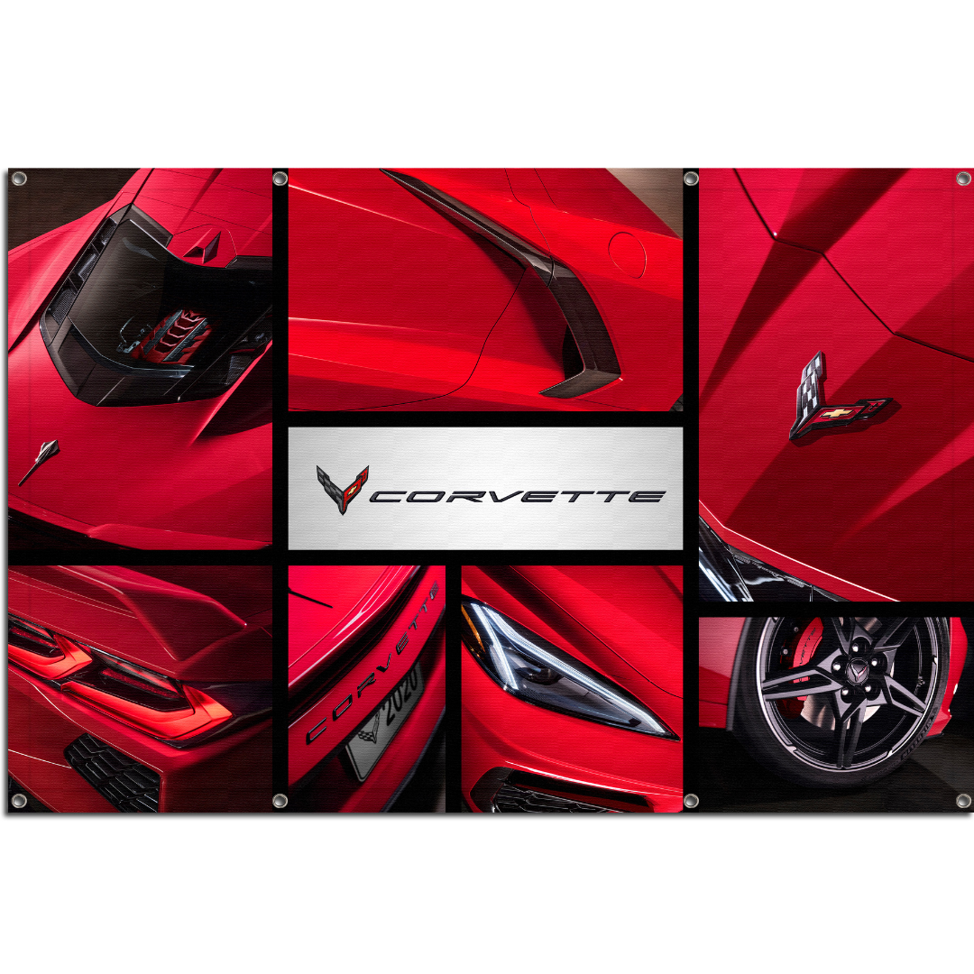 C8 Corvette Collage Metal Print Sign 68x45in