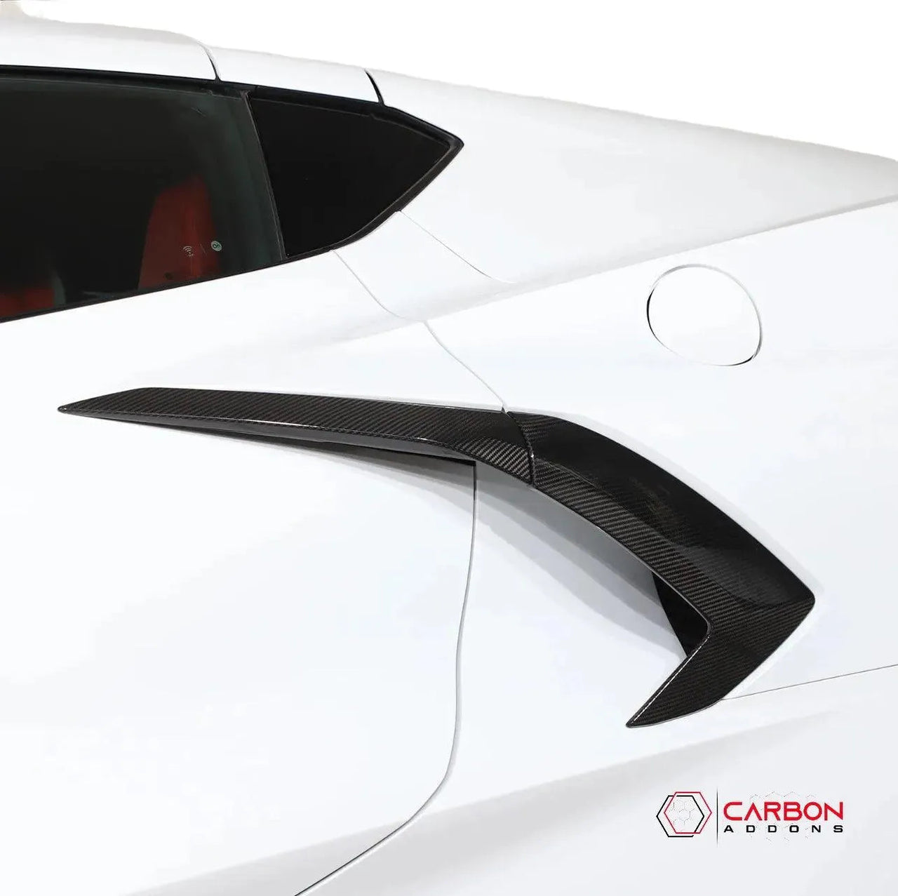 C8 Corvette Stingray Carbon Fiber Side Scoop Boomerang Trim Covers (4-Piece Set) | Exterior Upgrade (2020–2026)