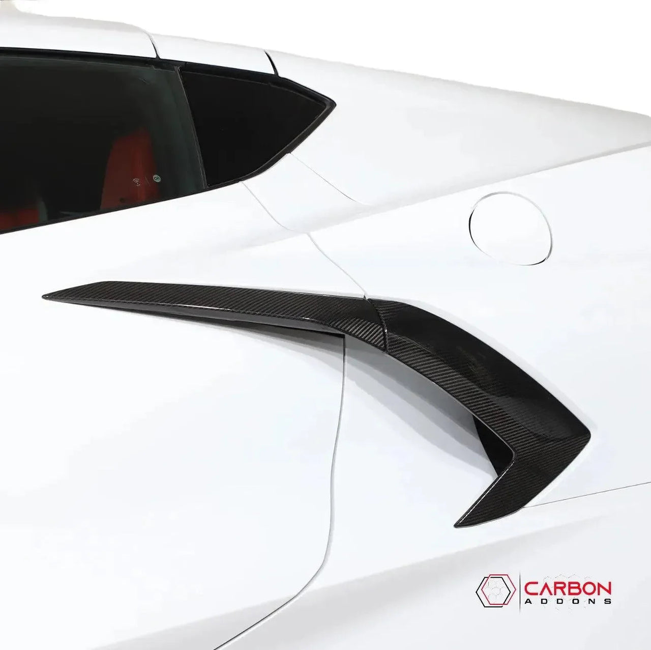C8 Corvette Stingray Carbon Fiber Side Scoop Boomerang Trim Covers (4-Piece Set) | Exterior Upgrade (2020–2026)