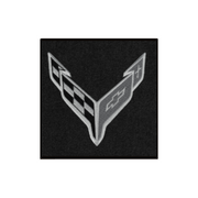 2020-2027 C8 Corvette Lloyd Classic Loop Floor Mats - C8 Black and White Flags logo
