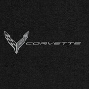 Lloyd C8 Flags Monochromatic and Corvette Word Combo (2020-ON) Applique - C8 Corvette floor mat emblem