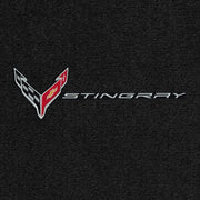 Lloyd C8 Flags Silver and Stingray Word Combo (2020-ON) Applique - C8 Corvette floor mat emblem