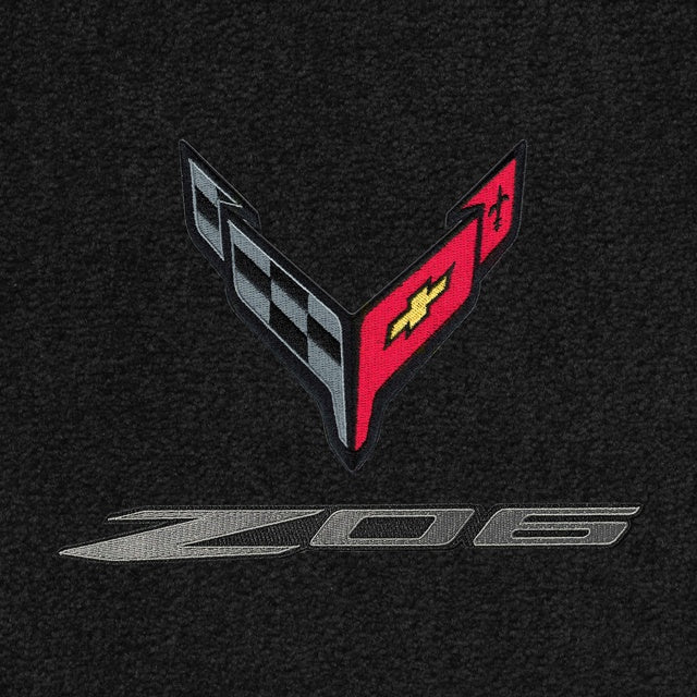 Lloyd C8 Flags Carbon and Z06 Double (2023-ON) App - C8 Corvette floor mat emblem