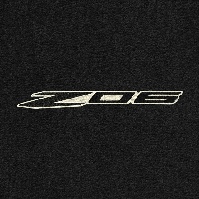 Lloyd C8 Z06 (2023-ON) Black on Silver - C8 Corvette floor mat emblem
