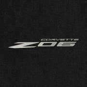 Lloyd C8 Corvette Word and Z06 Silver on Black Combo (2023-ON) App - C8 Corvette floor mat emblem