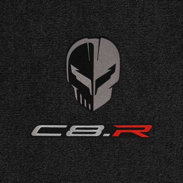 Lloyd C8 Jake & C8.R Charcoal & Black Double Applique (2020-ON) - C8 Corvette floor mat emblem