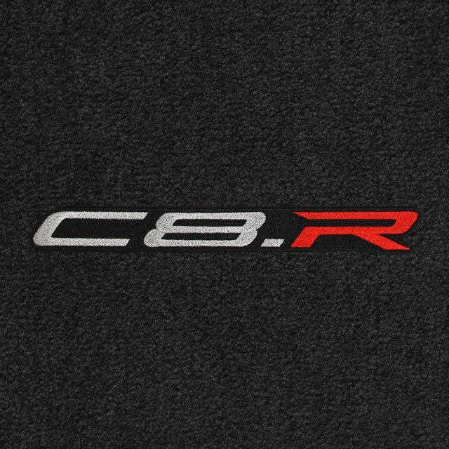 Lloyd C8 Racing C8.R Silver with Red R Applique (2020-ON) - C8 Corvette floor mat emblem