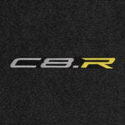 Lloyd C8 Racing C8.R Silver with Yellow R Applique (2020-ON) - C8 Corvette floor mat emblem