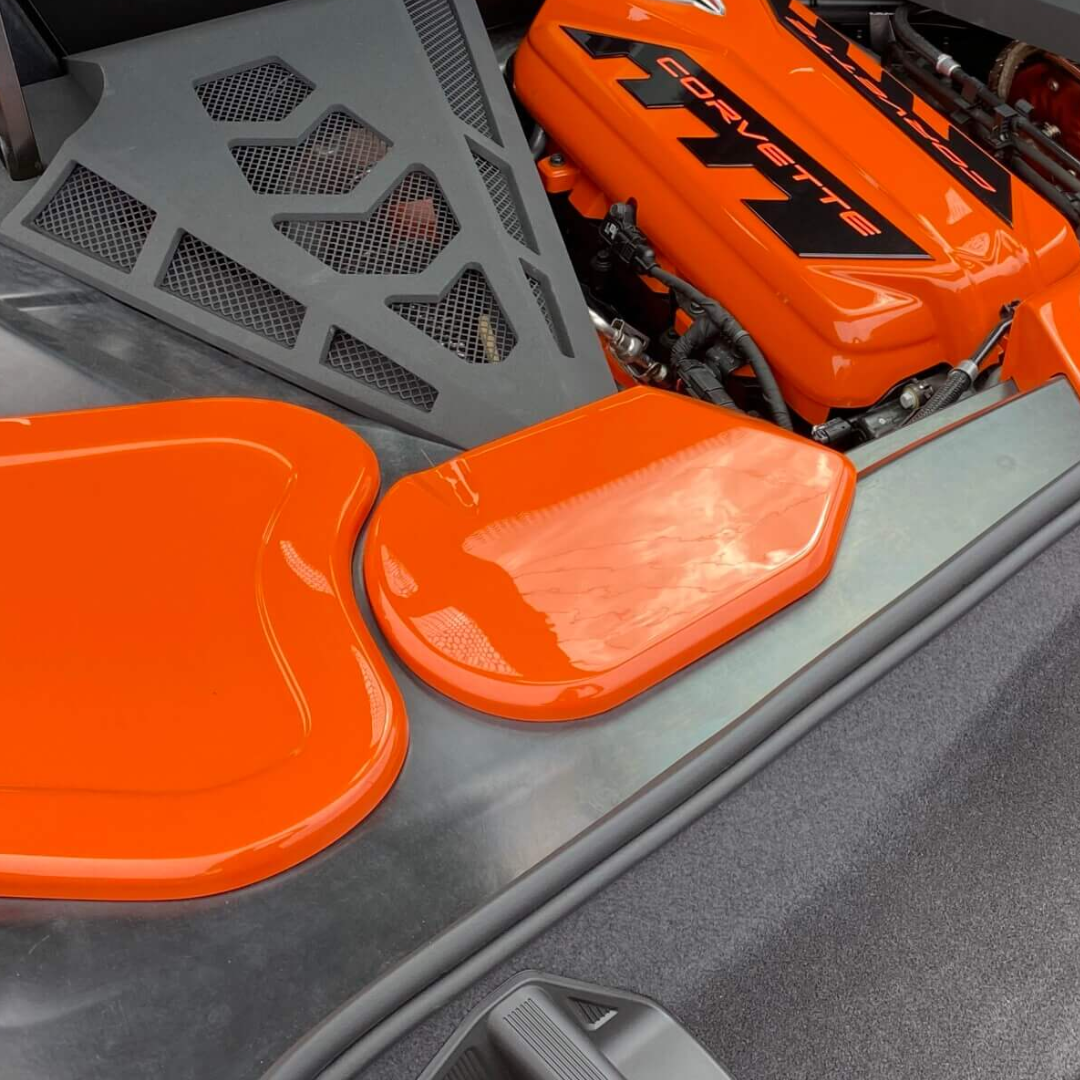 C8 Corvette Rear Shock Tower Covers Hydro Carbon Fiber