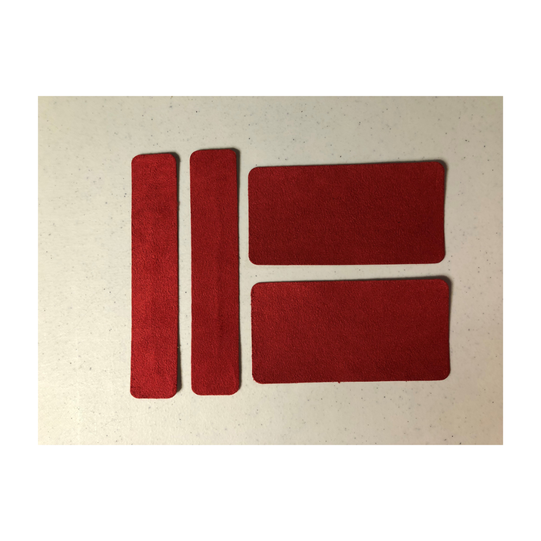 C8 Corvette Sun Visor Label Covers - Red Suede