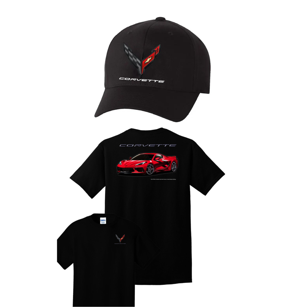 C8 Corvette T-Shirt and Hat Bundle