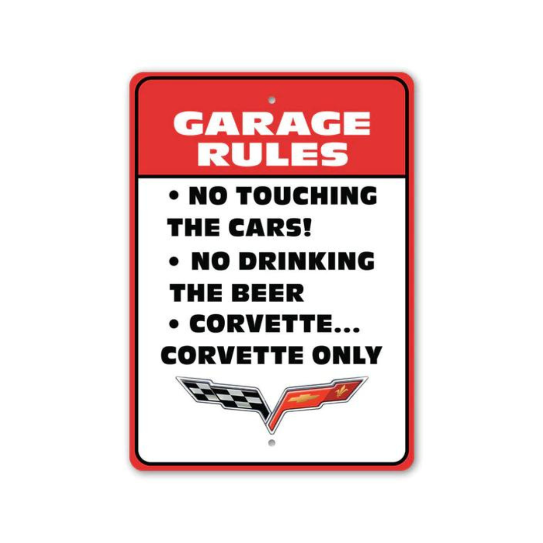 C6 Corvette Red Garage Deluxe Sign Set