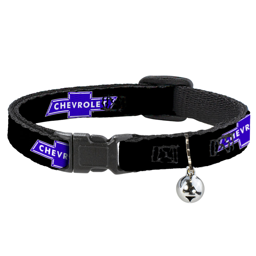 Chevy Bowtie Logo Black & Blue Breakaway Cat Collar