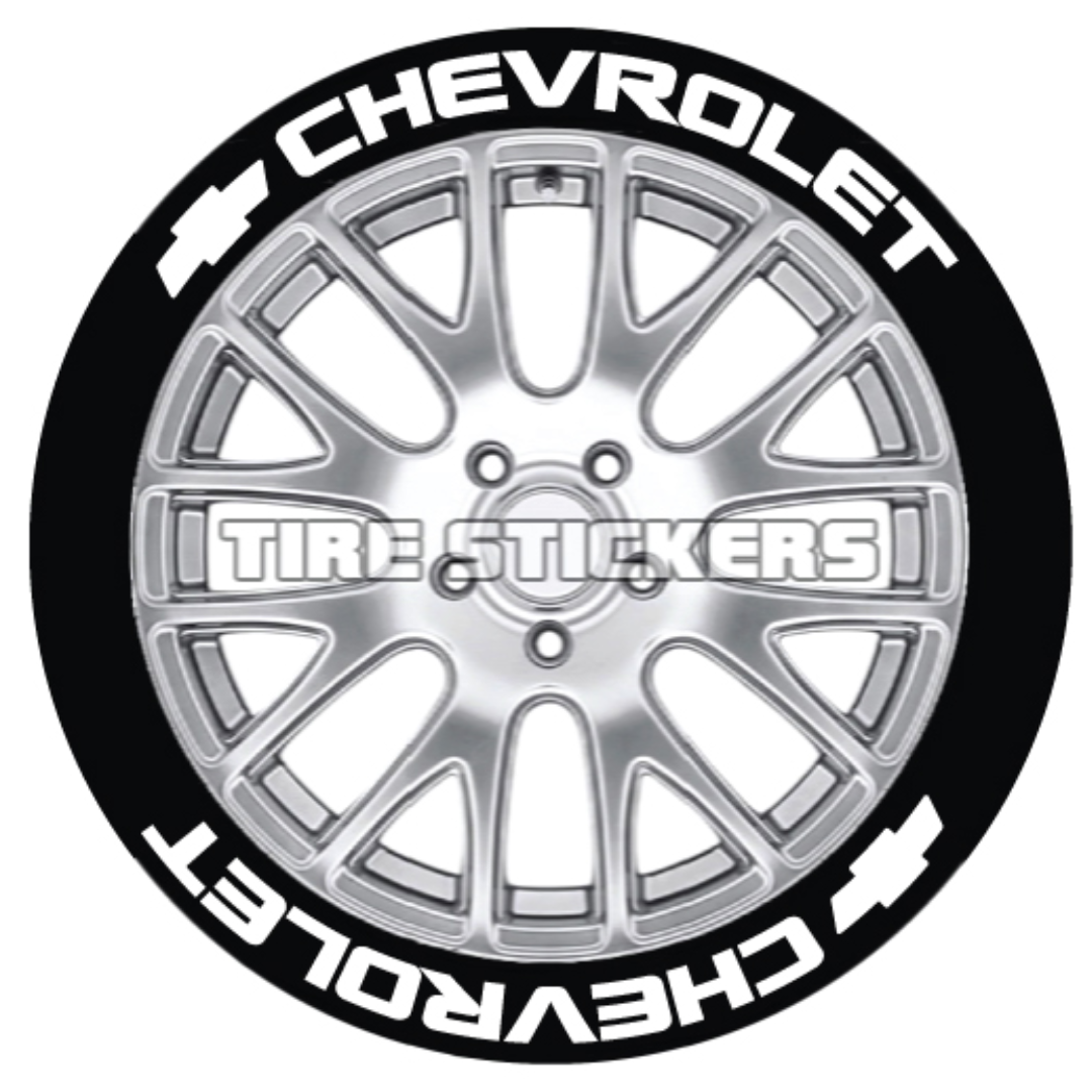 Chevrolet Tire Stickers - 8 OF EACH - 17"-18" - 1.25"