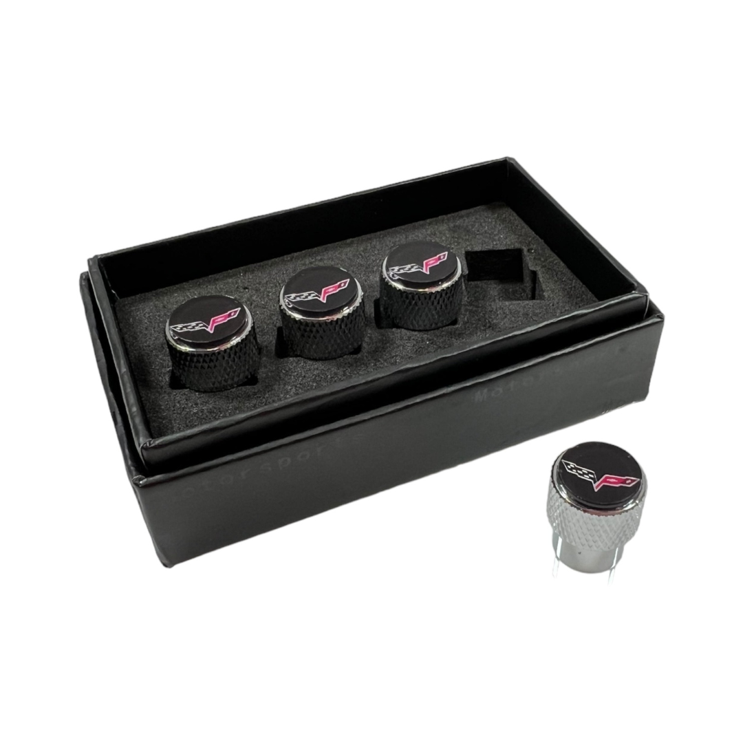Chevrolet Corvette C6 Knurled Valve Stem Caps