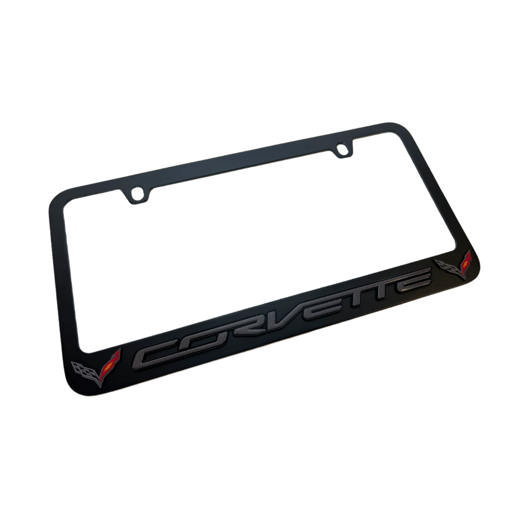 Chevrolet Corvette C7 Black License Plate Frame