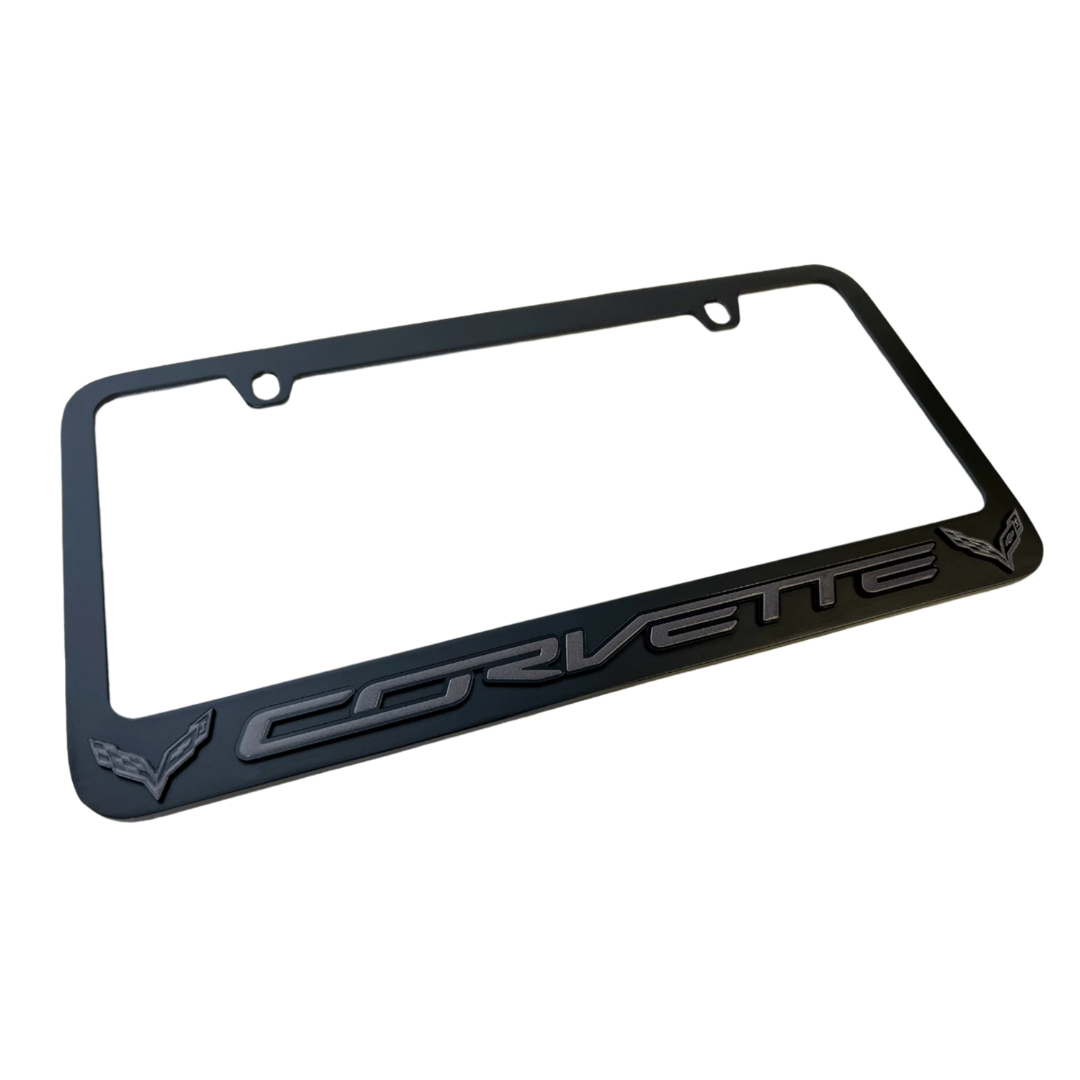 Chevrolet Corvette C7 Black License Plate Frame