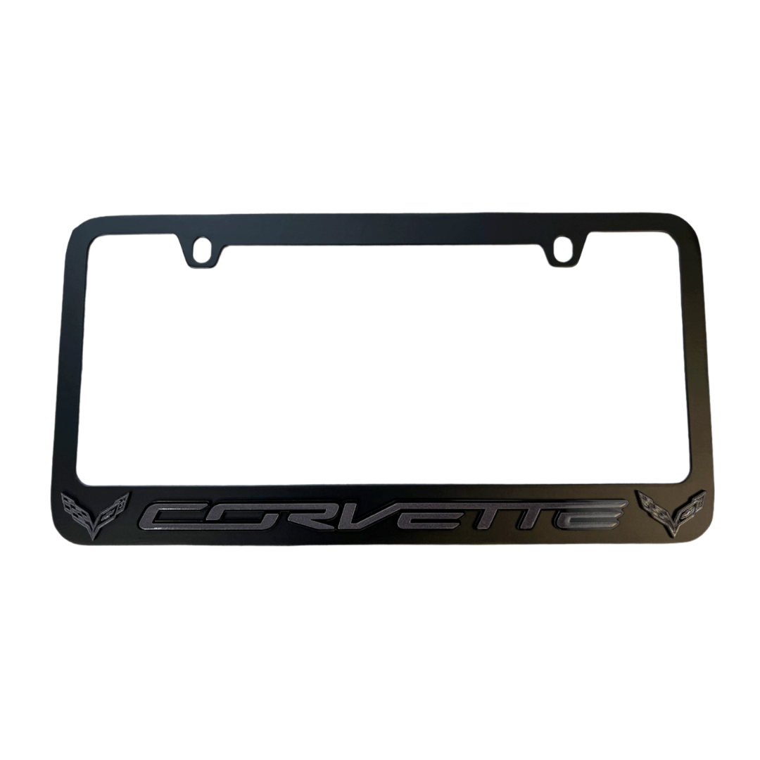 Chevrolet Corvette C7 Black License Plate Frame