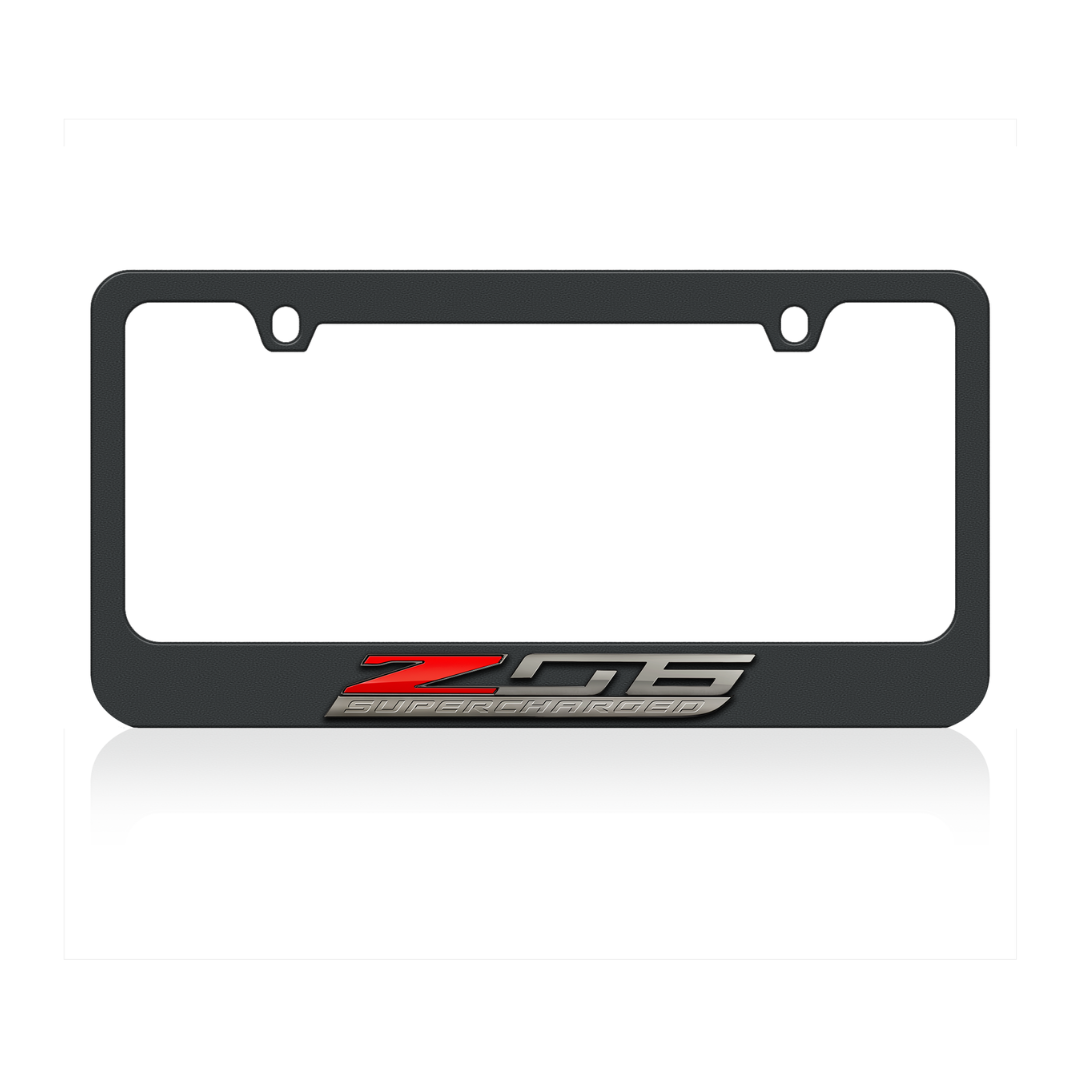 Chevrolet Corvette C7 Z06 Supercharged Black License Plate Frame