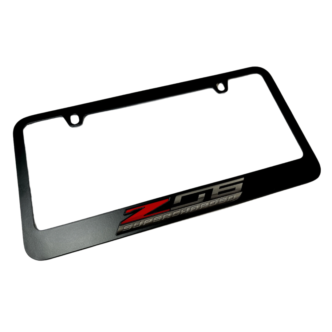 Chevrolet Corvette C7 Z06 Supercharged Black License Plate Frame