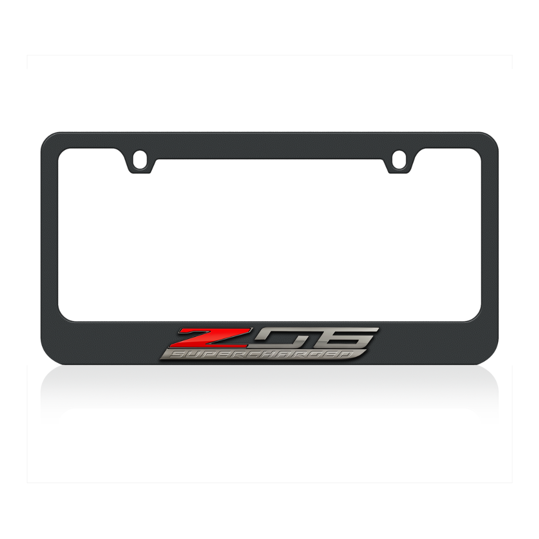 Chevrolet Corvette C7 Z06 Supercharged Black License Plate Frame