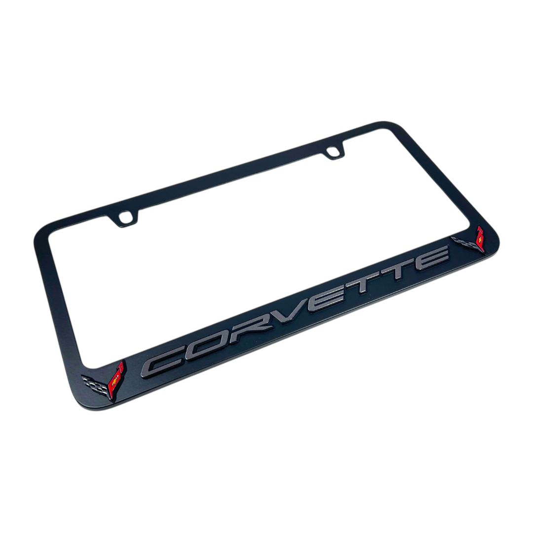 Chevrolet Corvette C8 Black License Plate Frame