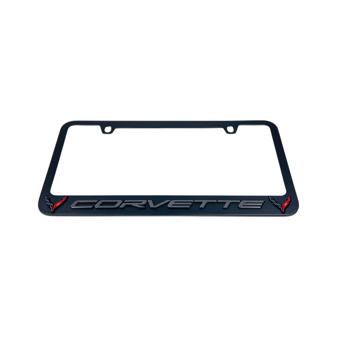 Chevrolet Corvette C8 Black License Plate Frame