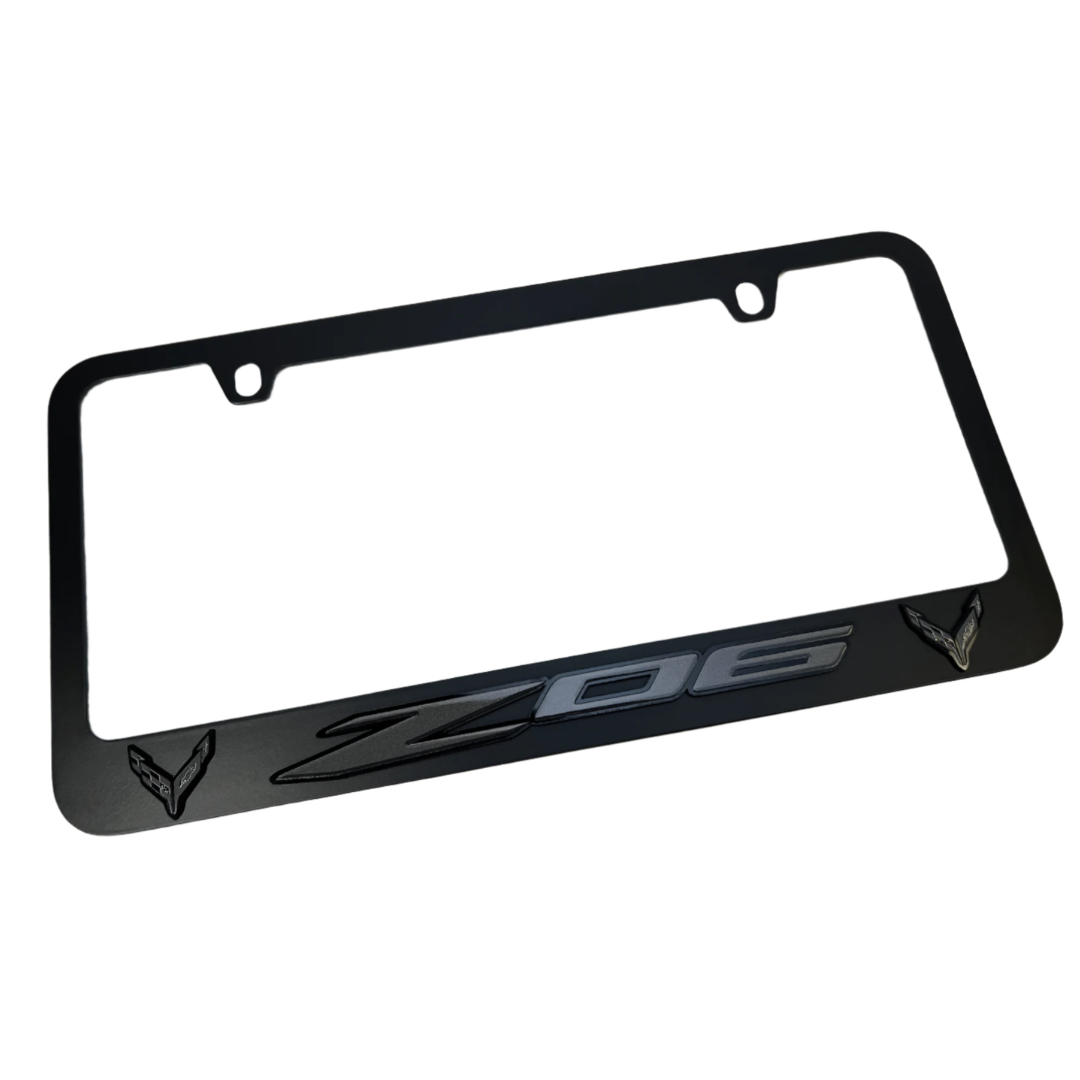 Chevrolet Corvette C8 Z06 Midnight Black License Plate Frame
