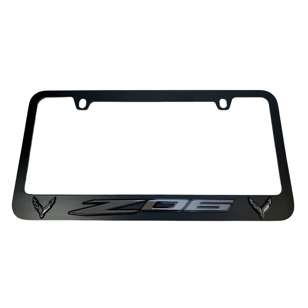 Chevrolet Corvette C8 Z06 Midnight Black License Plate Frame
