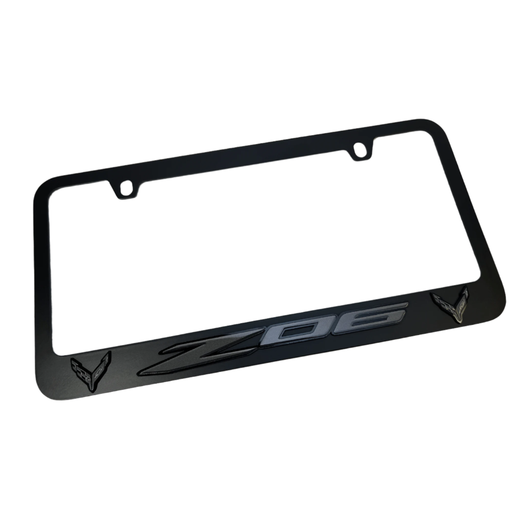 Chevrolet Corvette C8 Z06 Midnight Black License Plate Frame