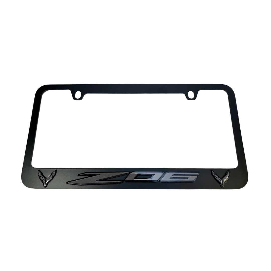 Chevrolet Corvette C8 Z06 Midnight Black License Plate Frame