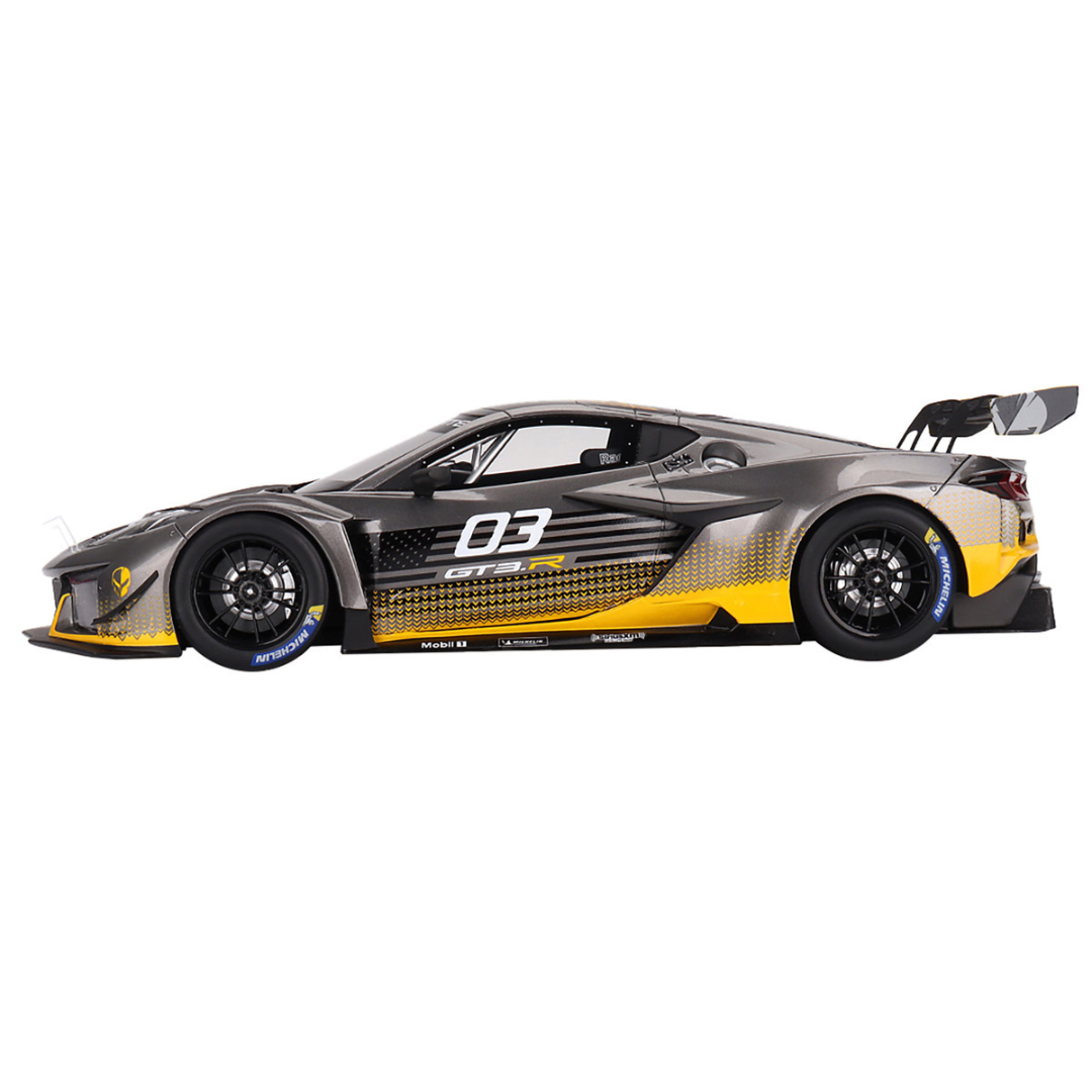 Chevrolet Corvette Z06 GT3.R #03 Gray Metallic with Graphics "Daytona Presentation" (2023) 1/18 Model Car