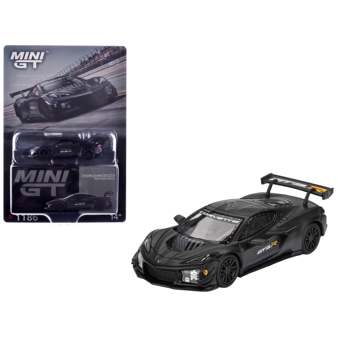 Chevrolet Corvette Z06 GT3.R "Road America Test Car" Black with Graphics Limited Edition 1/64 Diecast Model Car