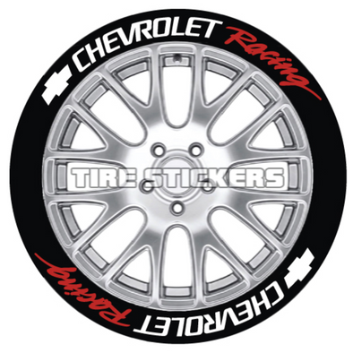 Chevrolet Racing Tire Stickers - 8 of Each