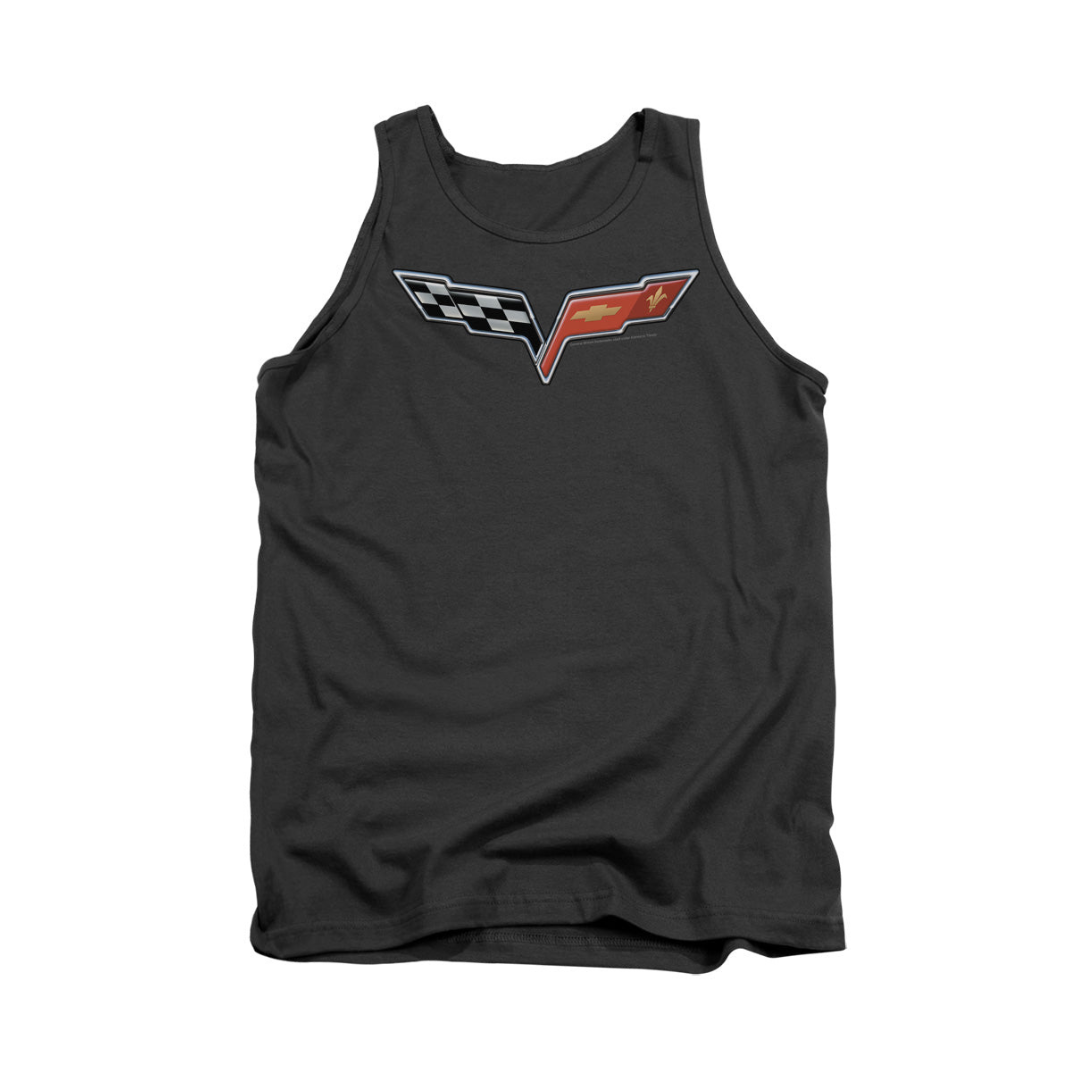 Chevrolet C6 Corvette Medallion - Adult Tank Top - Charcoal